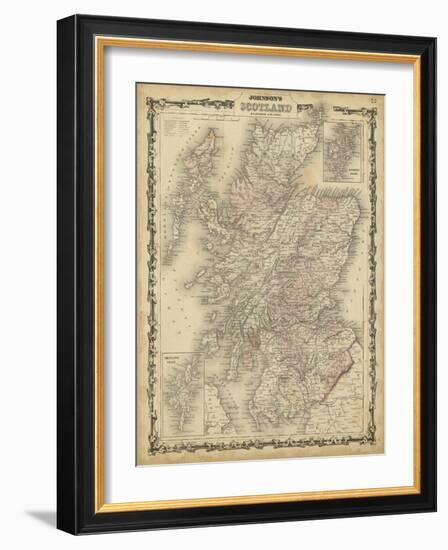 Johnson's Map of Scotland-null-Framed Art Print