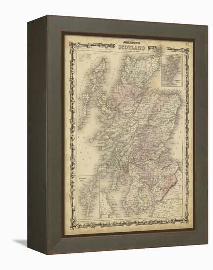 Johnson's Map of Scotland-null-Framed Stretched Canvas