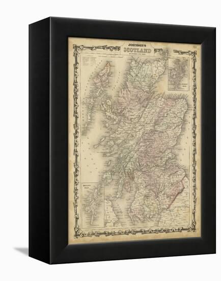 Johnson's Map of Scotland-null-Framed Stretched Canvas