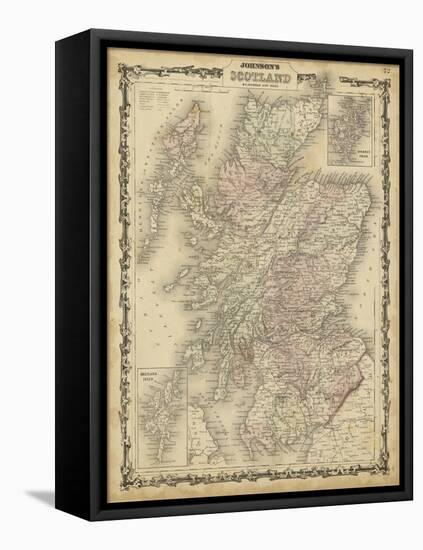 Johnson's Map of Scotland-null-Framed Stretched Canvas