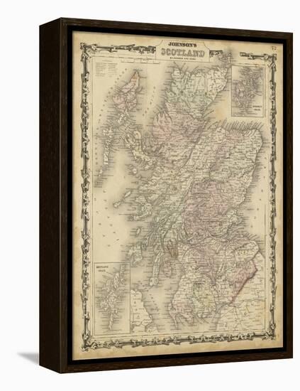 Johnson's Map of Scotland-null-Framed Stretched Canvas