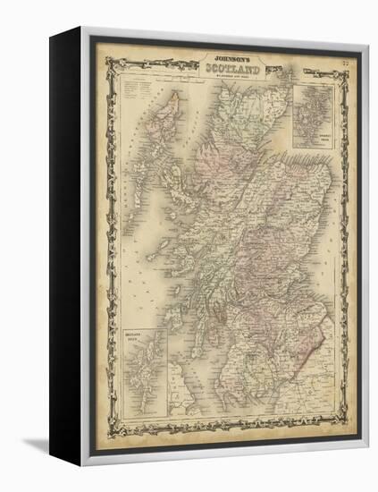 Johnson's Map of Scotland-null-Framed Stretched Canvas