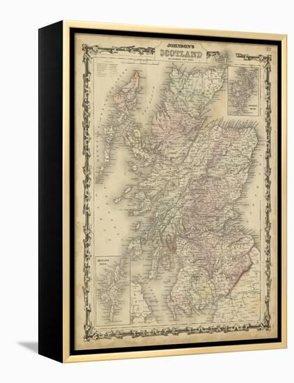 Johnson's Map of Scotland-null-Framed Stretched Canvas