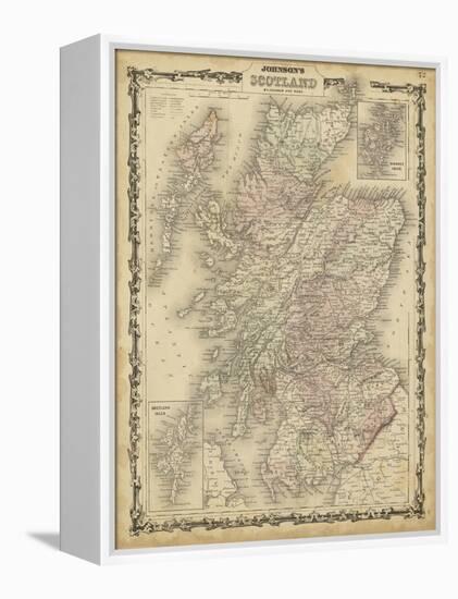 Johnson's Map of Scotland-null-Framed Stretched Canvas
