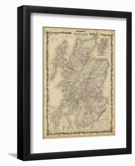 Johnson's Map of Scotland--Framed Art Print
