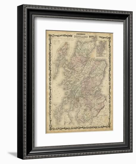 Johnson's Map of Scotland--Framed Art Print