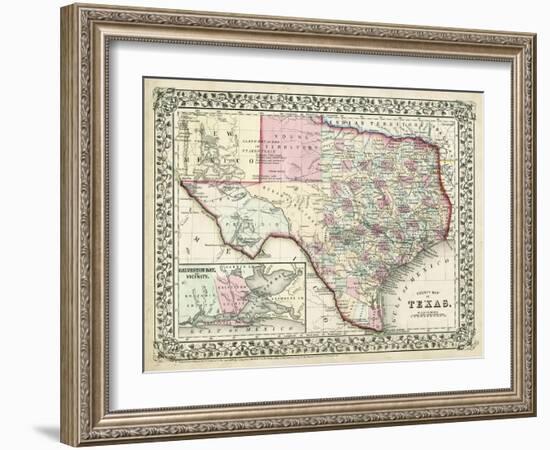 Johnson's Map of Texas-Johnson-Framed Art Print