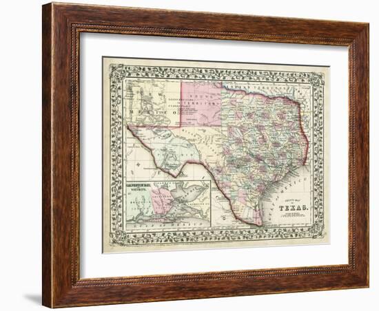 Johnson's Map of Texas-Johnson-Framed Art Print