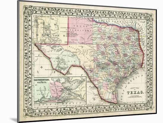 Johnson's Map of Texas-Johnson-Mounted Art Print