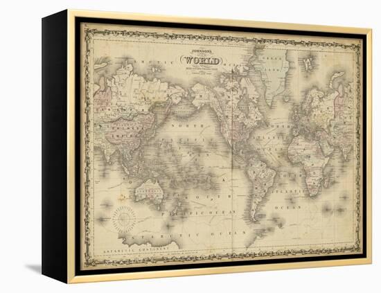 Johnson's Map of the World-null-Framed Stretched Canvas