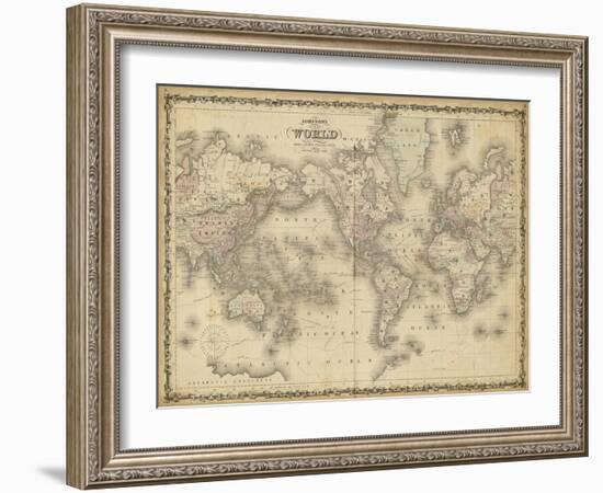 Johnson's Map of the World-null-Framed Art Print
