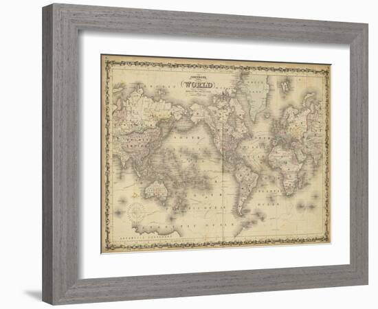 Johnson's Map of the World-null-Framed Art Print