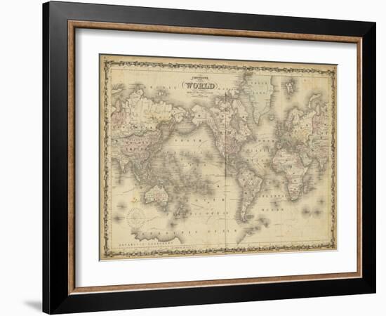 Johnson's Map of the World-null-Framed Art Print