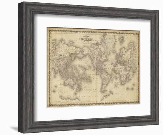 Johnson's Map of the World-null-Framed Art Print