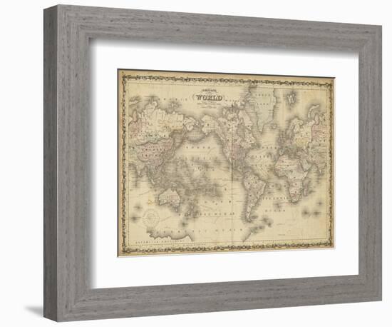 Johnson's Map of the World-null-Framed Art Print