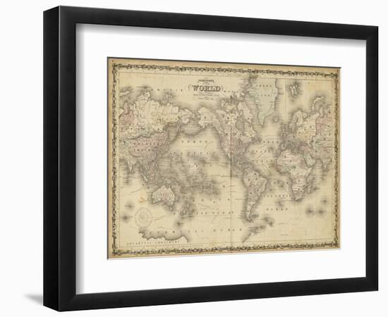 Johnson's Map of the World--Framed Art Print
