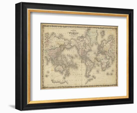 Johnson's Map of the World-null-Framed Art Print