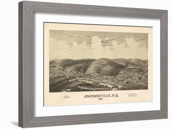 Johnsonville, New York - Panoramic Map-Lantern Press-Framed Art Print