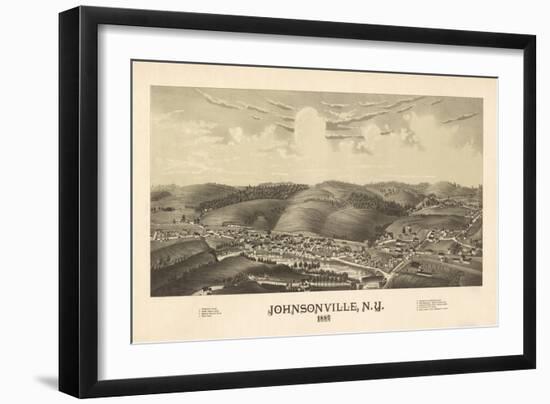 Johnsonville, New York - Panoramic Map-Lantern Press-Framed Art Print