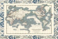 Bordered World Hemispheres-Johnston-Framed Art Print