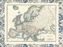 Bordered Map of Europe-Johnston-Art Print