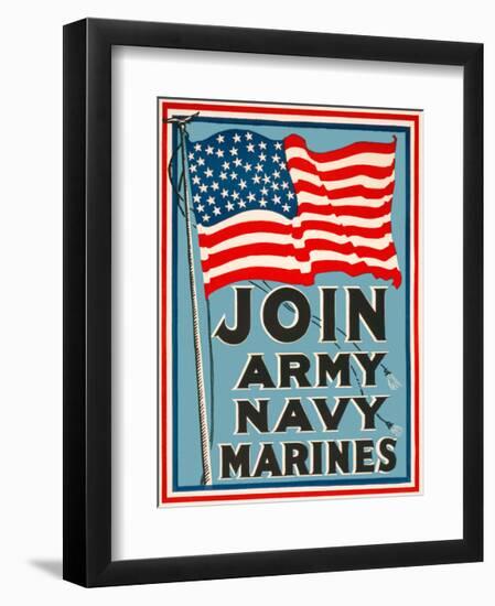 Join Army, Navy, Marines-Vintage Reproduction-Framed Giclee Print