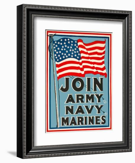 Join Army, Navy, Marines-Vintage Reproduction-Framed Giclee Print