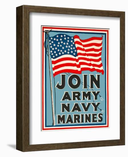 Join Army, Navy, Marines-Vintage Reproduction-Framed Giclee Print