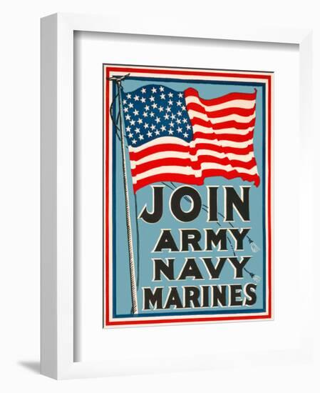 Join Army, Navy, Marines-Vintage Reproduction-Framed Giclee Print