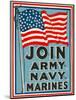 Join Army, Navy, Marines-Vintage Reproduction-Mounted Giclee Print