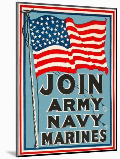 Join Army, Navy, Marines-Vintage Reproduction-Mounted Giclee Print