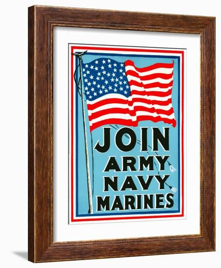 Join Army Navy Marines-null-Framed Giclee Print