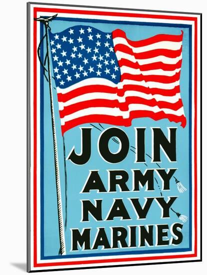 Join Army Navy Marines-null-Mounted Giclee Print