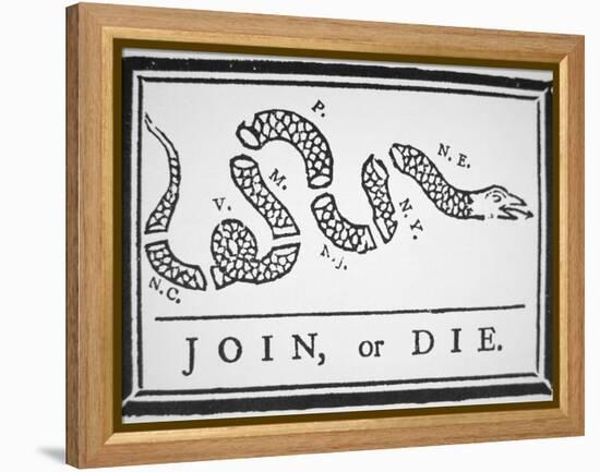 Join, or Die (Litho)-Benjamin Franklin-Framed Premier Image Canvas