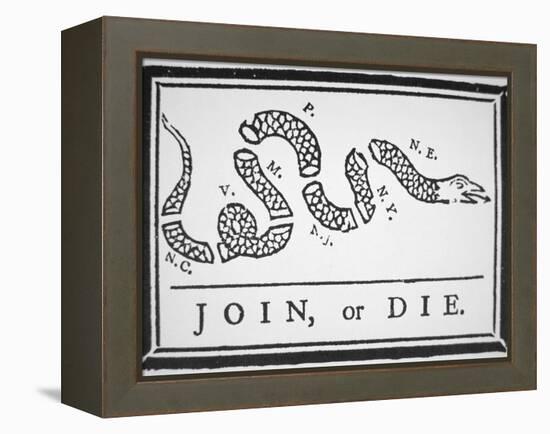 Join, or Die (Litho)-Benjamin Franklin-Framed Premier Image Canvas