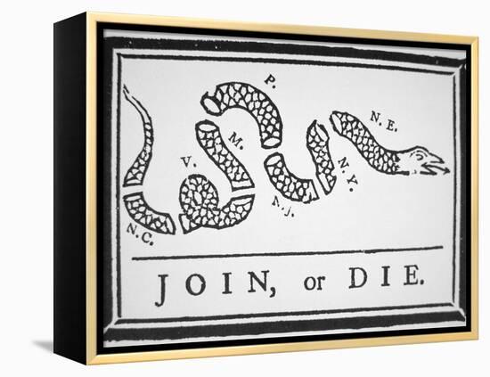 Join, or Die (Litho)-Benjamin Franklin-Framed Premier Image Canvas