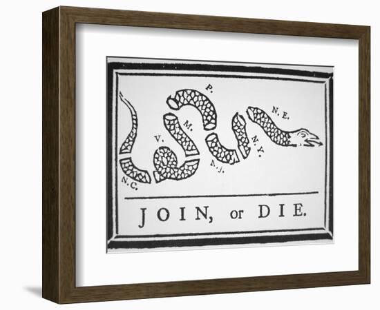 Join, or Die (Litho)-Benjamin Franklin-Framed Giclee Print