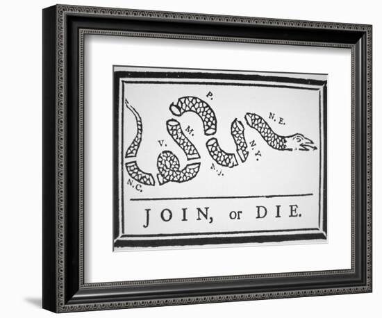 Join, or Die (Litho)-Benjamin Franklin-Framed Giclee Print