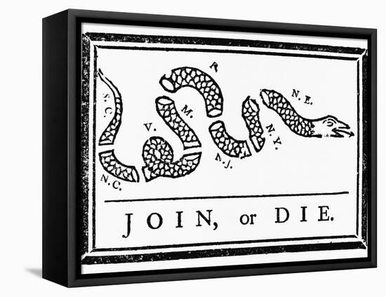 Join, or Die Political Cartoon-Benjamin Franklin-Framed Premier Image Canvas