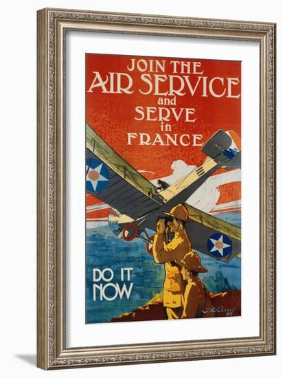 Join the Air Service and Serve in France Recruiting Poster-J. Paul Verrees-Framed Giclee Print