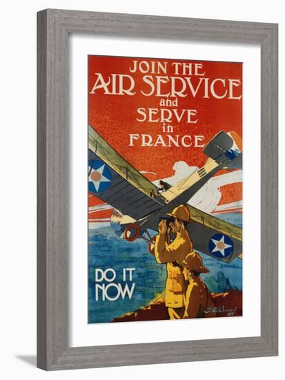 Join the Air Service and Serve in France Recruiting Poster-J. Paul Verrees-Framed Giclee Print