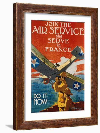 Join the Air Service and Serve in France Recruiting Poster-J. Paul Verrees-Framed Giclee Print