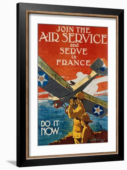 Join the Air Service and Serve in France Recruiting Poster-J. Paul Verrees-Framed Giclee Print