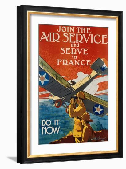 Join the Air Service and Serve in France Recruiting Poster-J. Paul Verrees-Framed Giclee Print