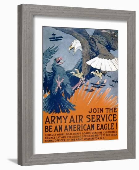 "Join the Army Air Service, Be an American Eagle!", c.1917-Charles Livingston Bull-Framed Giclee Print