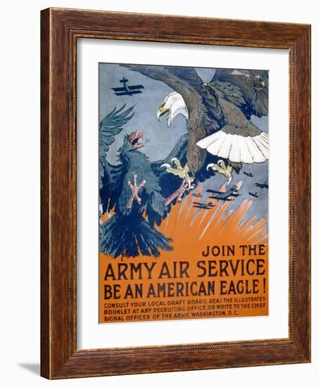 "Join the Army Air Service, Be an American Eagle!", c.1917-Charles Livingston Bull-Framed Giclee Print