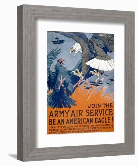 "Join the Army Air Service, Be an American Eagle!", c.1917-Charles Livingston Bull-Framed Giclee Print