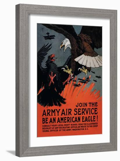 Join the Army Air Service: Be an American Eagle!-Charles Livingston Bull-Framed Art Print