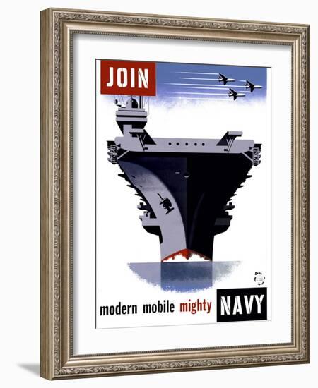 Join the Navy, Modern Mobile Mighty-null-Framed Giclee Print