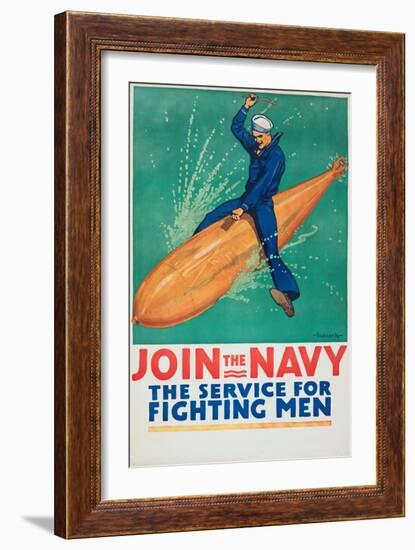 "Join the Navy: the Service For Fighting Men", 1917-Richard Fayerweather Babcock-Framed Giclee Print